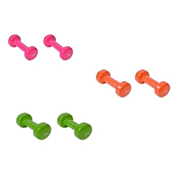 Set 6 gantere LiveUp, Cauciuc, 2x1 kg/2x2 kg/2x3 kg, 13.5/16.5/17.5 cm, Multicolor Set 6 gantere LiveUp, Cauciuc, 2x1 kg/2x2 kg/2x3 kg, 13.5/16.5/17.5 cm, Multicolor