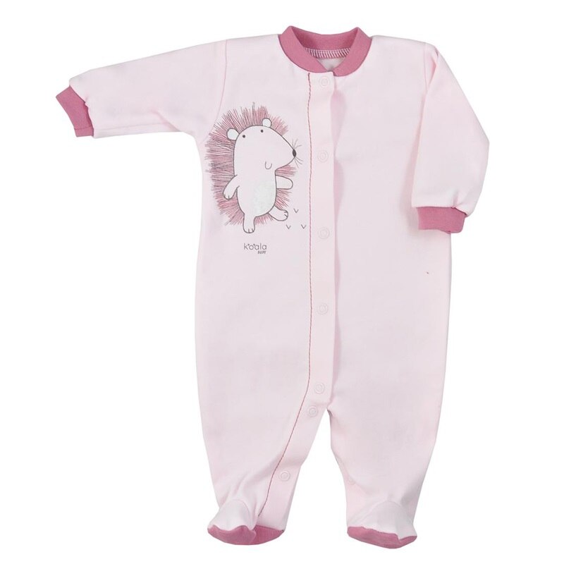 Salopeta cu maneca lunga pentru fete Koala Organic Przyjaciel 08-673R, Roz, 62 cm
