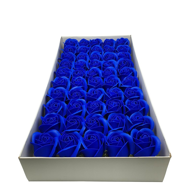 Trandafiri sapun,5 cm, cutie 50 buc, albastru