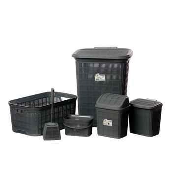 Set 5 piese accesorii de baie asude negru Set 5 piese accesorii de baie asude negru