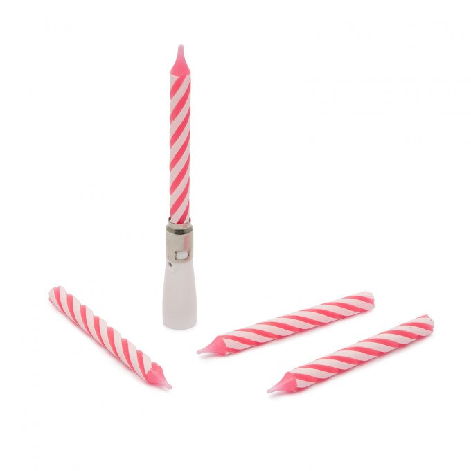 Set lumanari muzicale, 4 bucati, roz