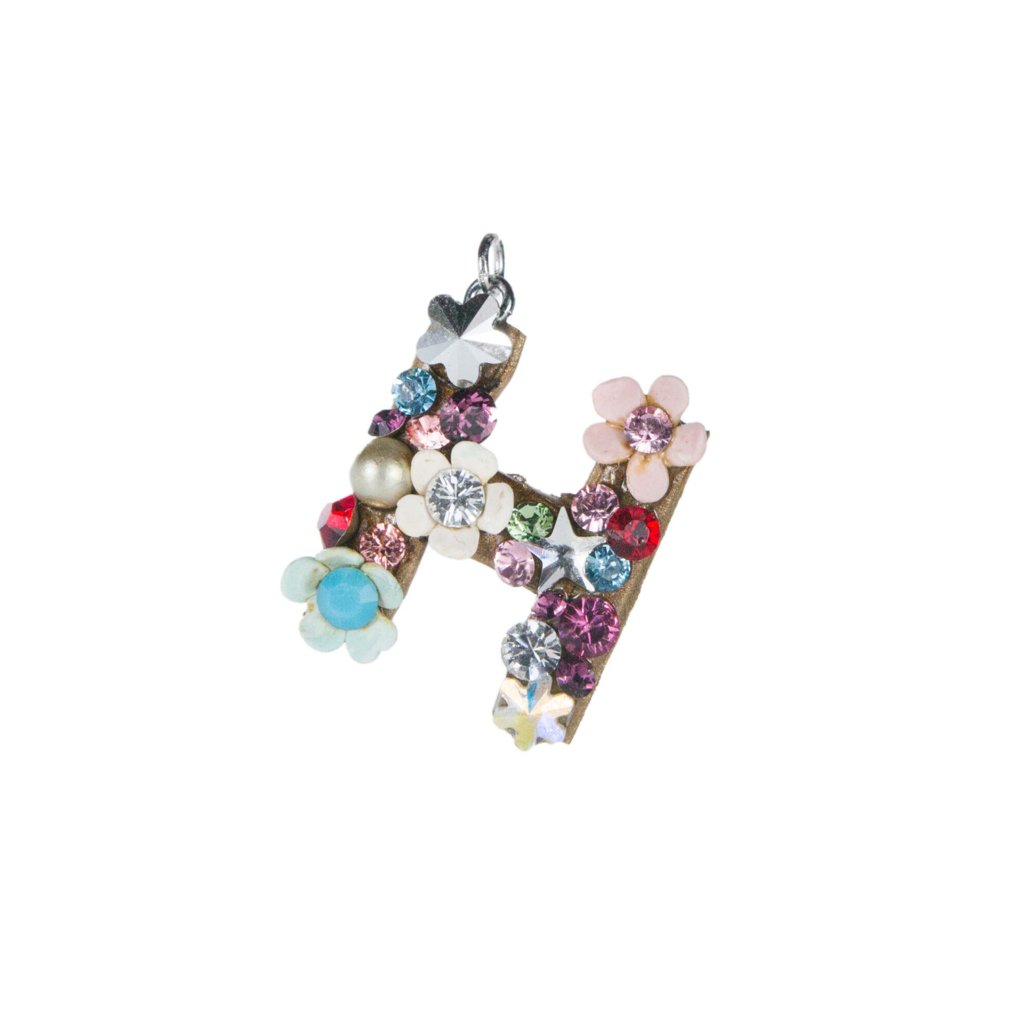 Pandantiv litera cu cristale, Miidefloriart - model H