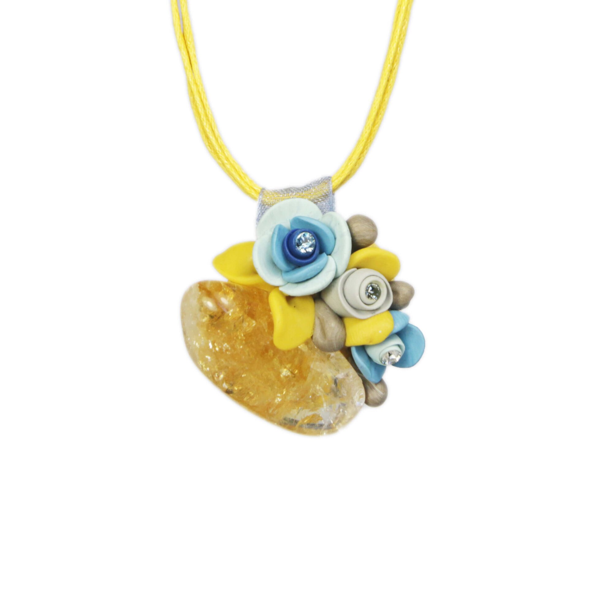 Colier Citrin cu cristale, Miidefloriart - model 156