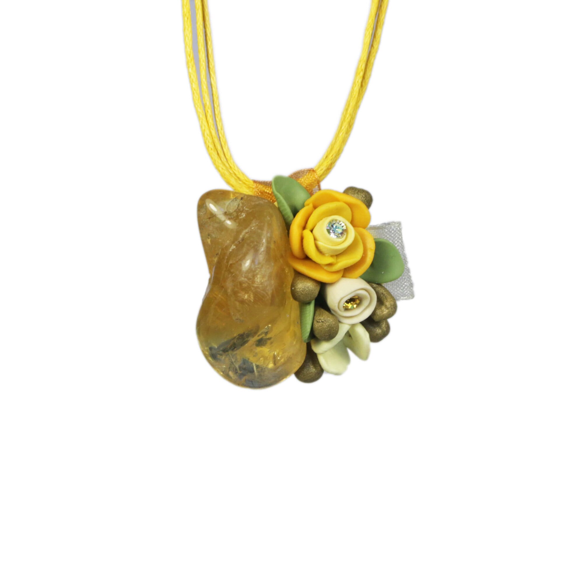 Colier Citrin cu cristale, Miidefloriart - model 159
