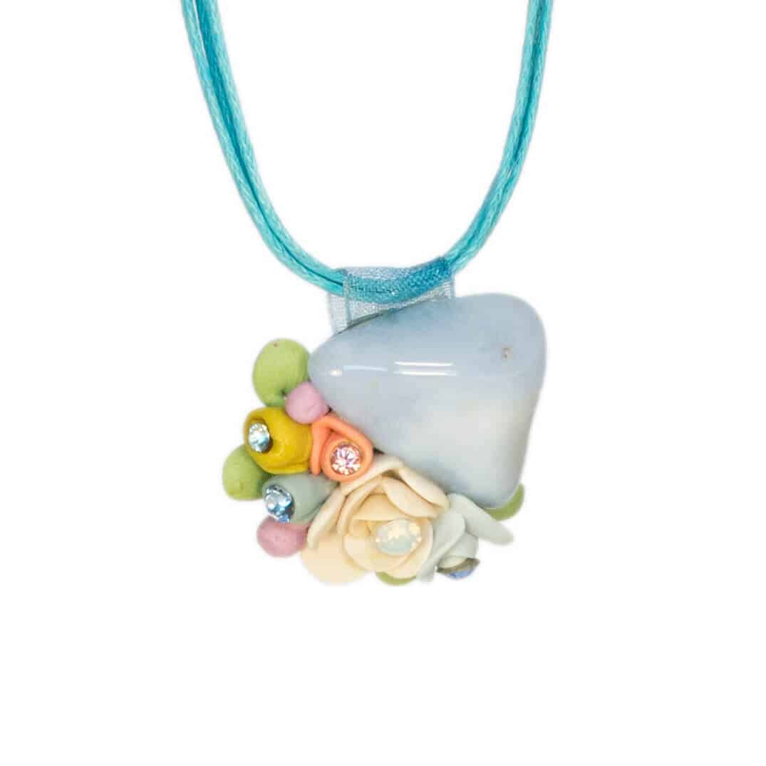 Colier Blue Cuart cu cristale, Miidefloriart - model 162