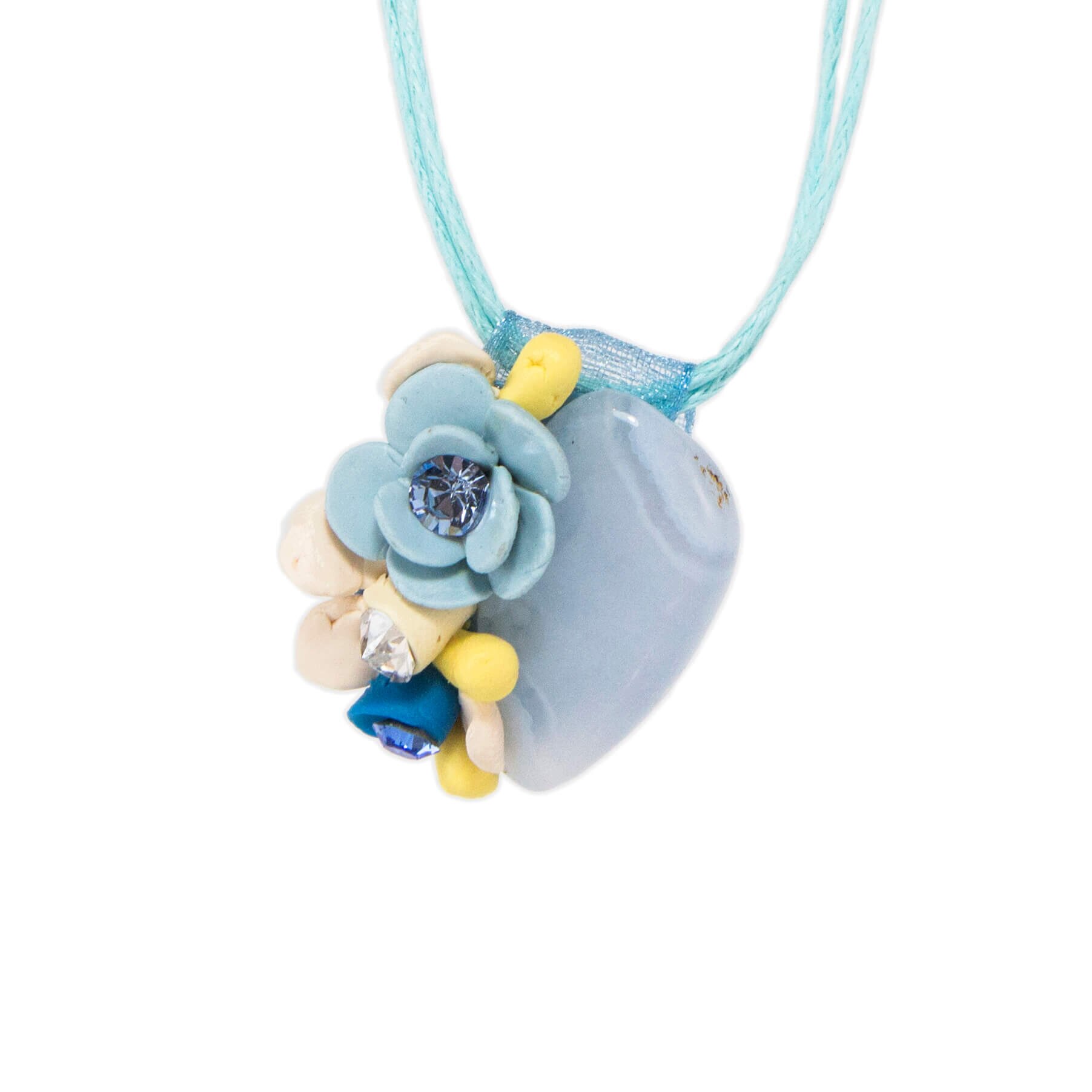 Colier Blue cuart cu cristale, Miidefloriart - model 171