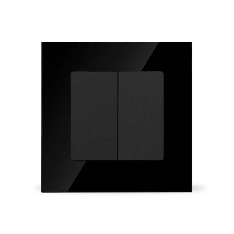 Intrerupator dublu Smack,Rama sticla,10A,IP20,sf8002fkb