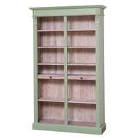 biblioteca mare szel-mob colectia directoire culoare exterior verde deschis culoare interior maro dublu color 100 lemn masiv 197x120x39 cm imagen 7_0_
0