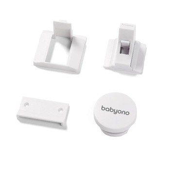 Set 4 protectii magnetice pentru mobilier BabyOno 946, Alb Set 4 protectii magnetice pentru mobilier BabyOno 946, Alb