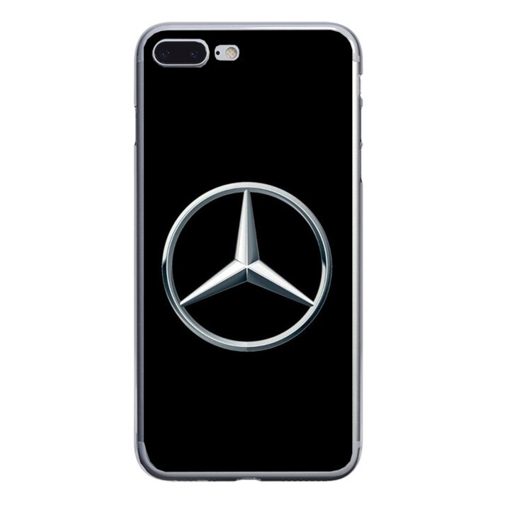 Husa silicon neagra iPhone 8 plus Mercedes Logo