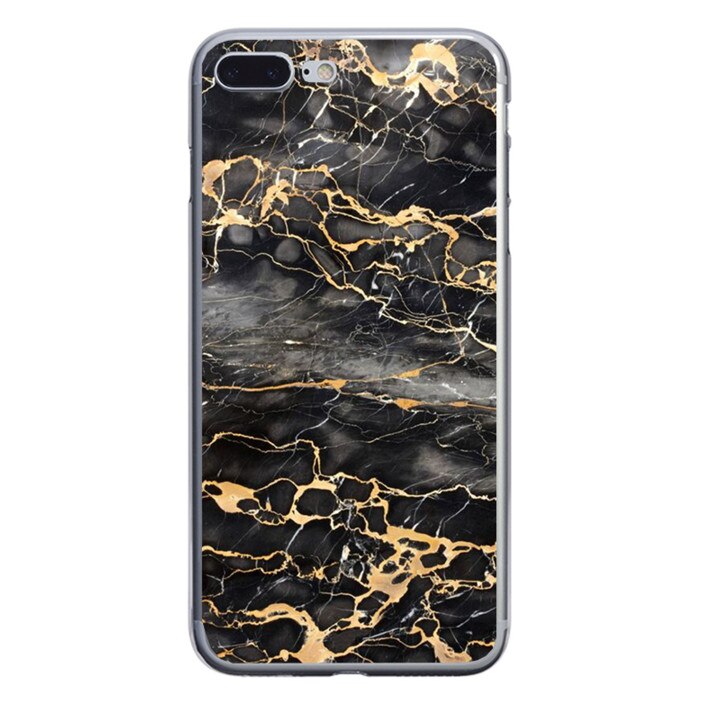 Husa silicon gri iPhone 8 plus Gold Marble