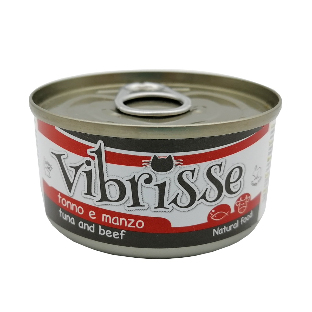 Set hrana umeda pentru pisici, Vibrisse, ton si vita, 6x70 g, C1018903
