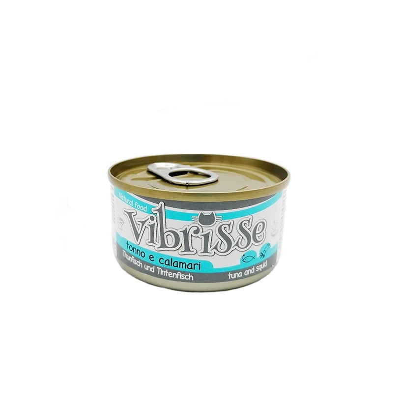Set hrana umeda pentru pisici, Vibrisse, ton si calamar, 6x70 g, C1018876