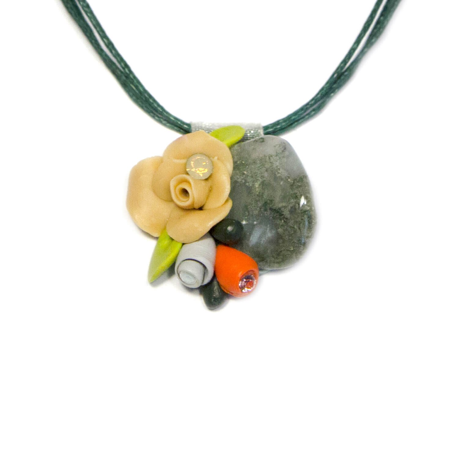 Colier Aventurin cu cristale, Miidefloriart - model 116