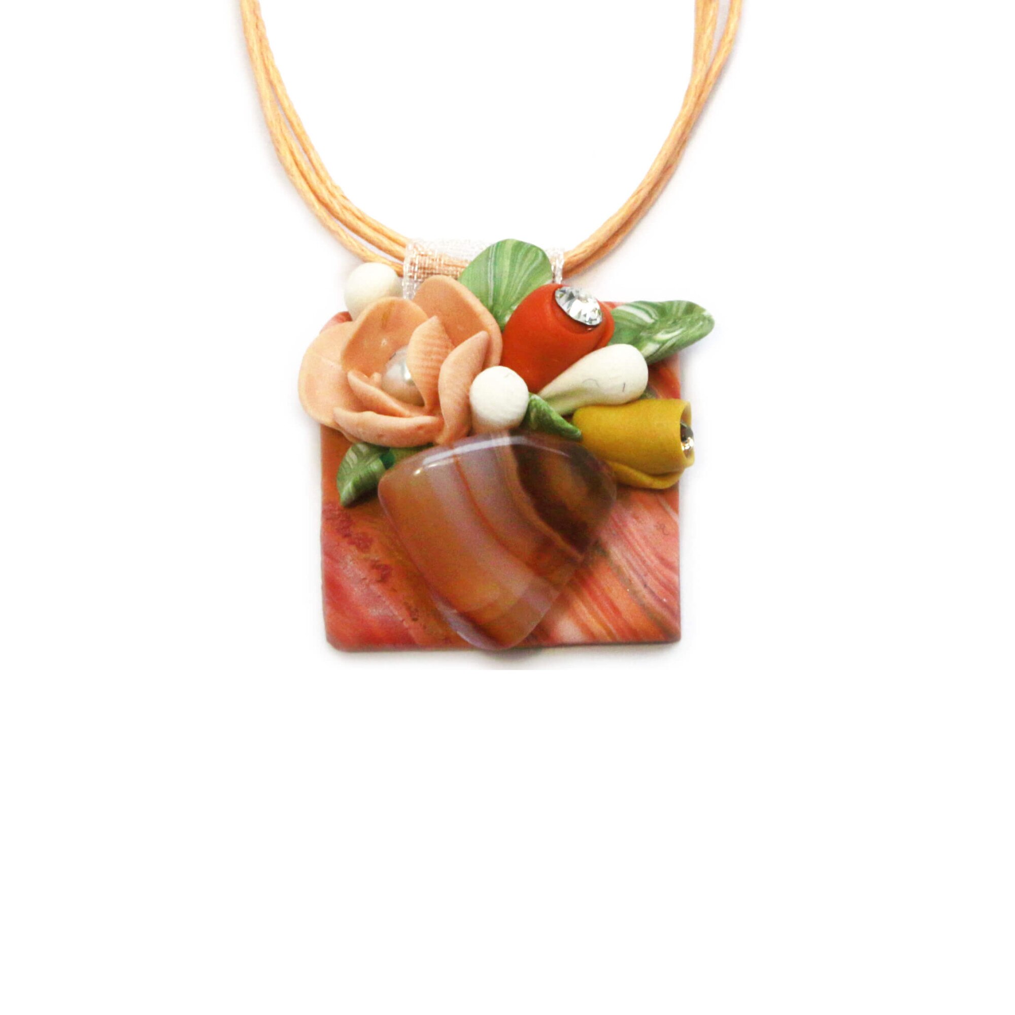 Colier Carneol cu cristale, Miidefloriart - model 145