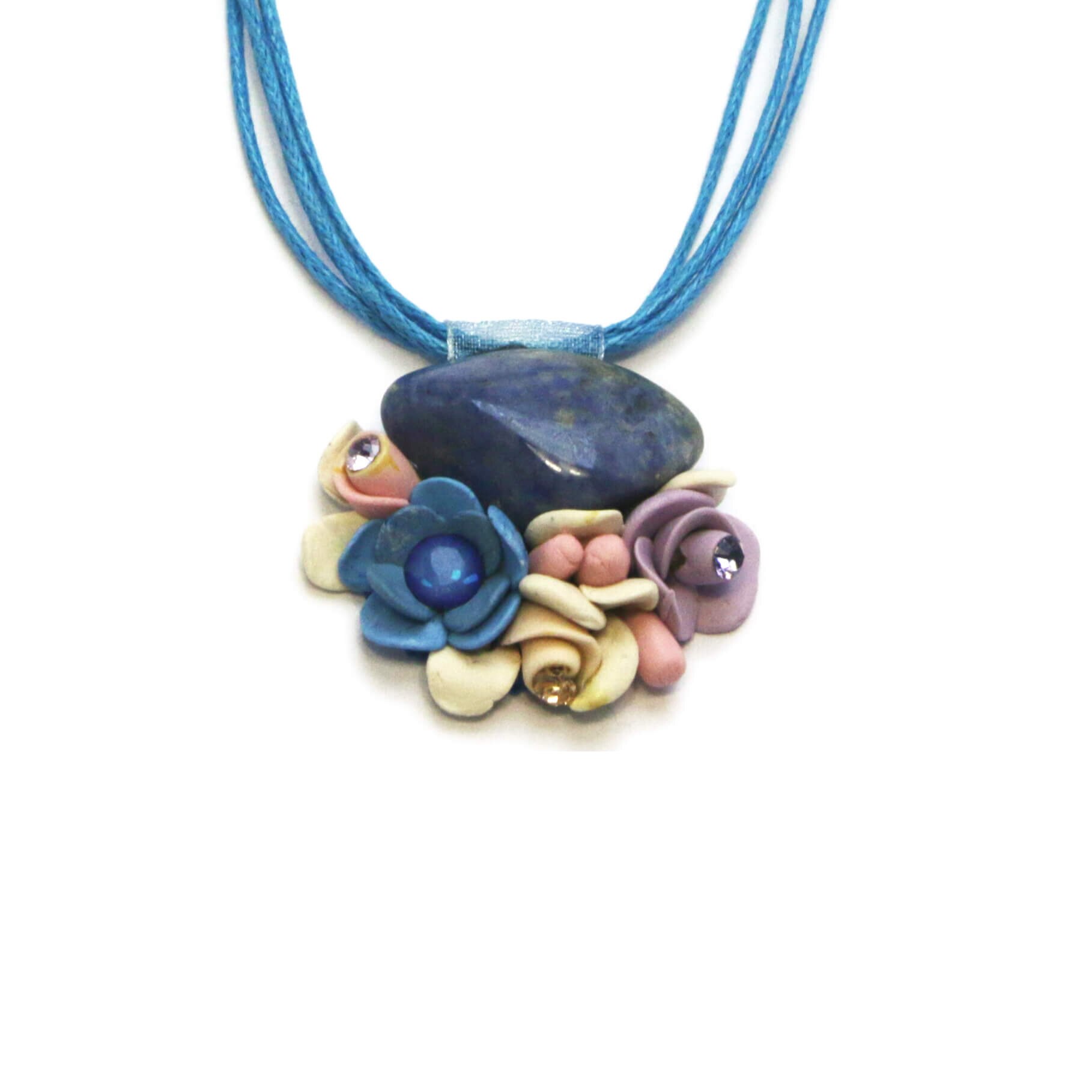 Colier Lazurit cu cristale, Miidefloriart - model 150