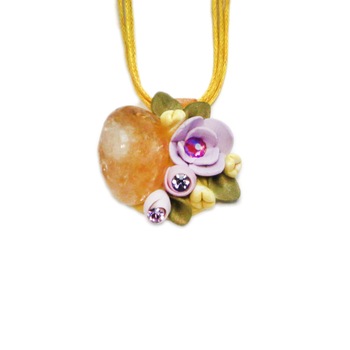 Colier Citrin cu cristale, Miidefloriart - model 153 Colier Citrin cu cristale, Miidefloriart - model 153