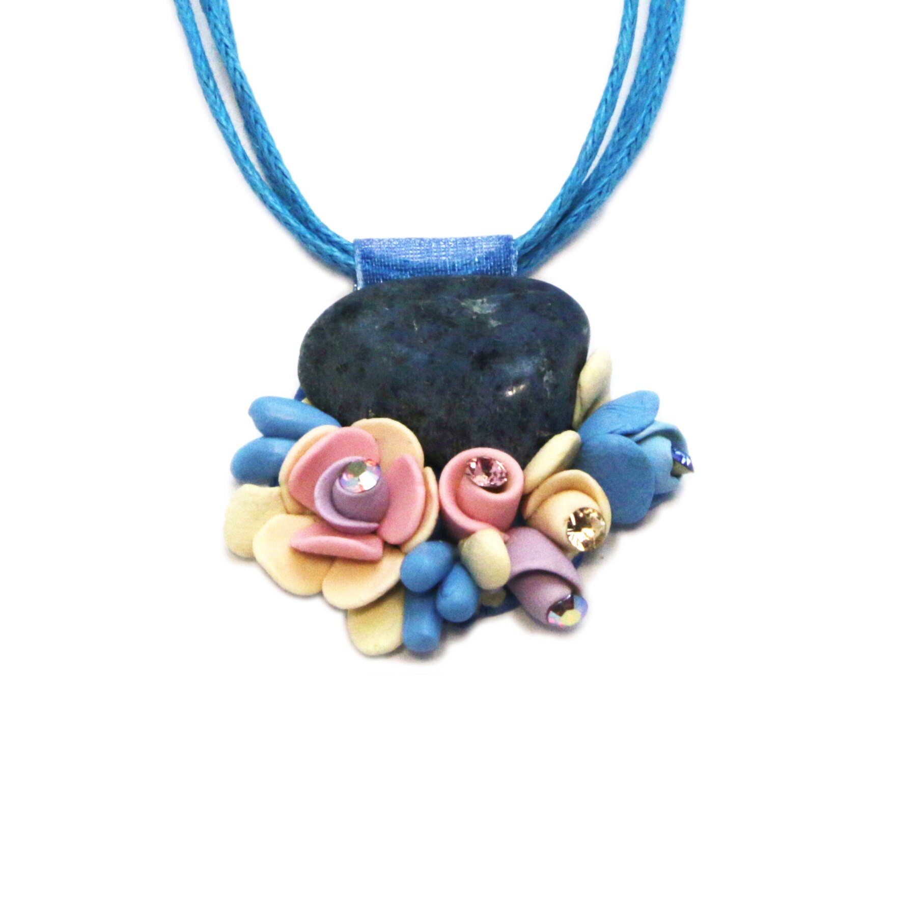 Colier Lazurit cu cristale, Miidefloriart - model 128