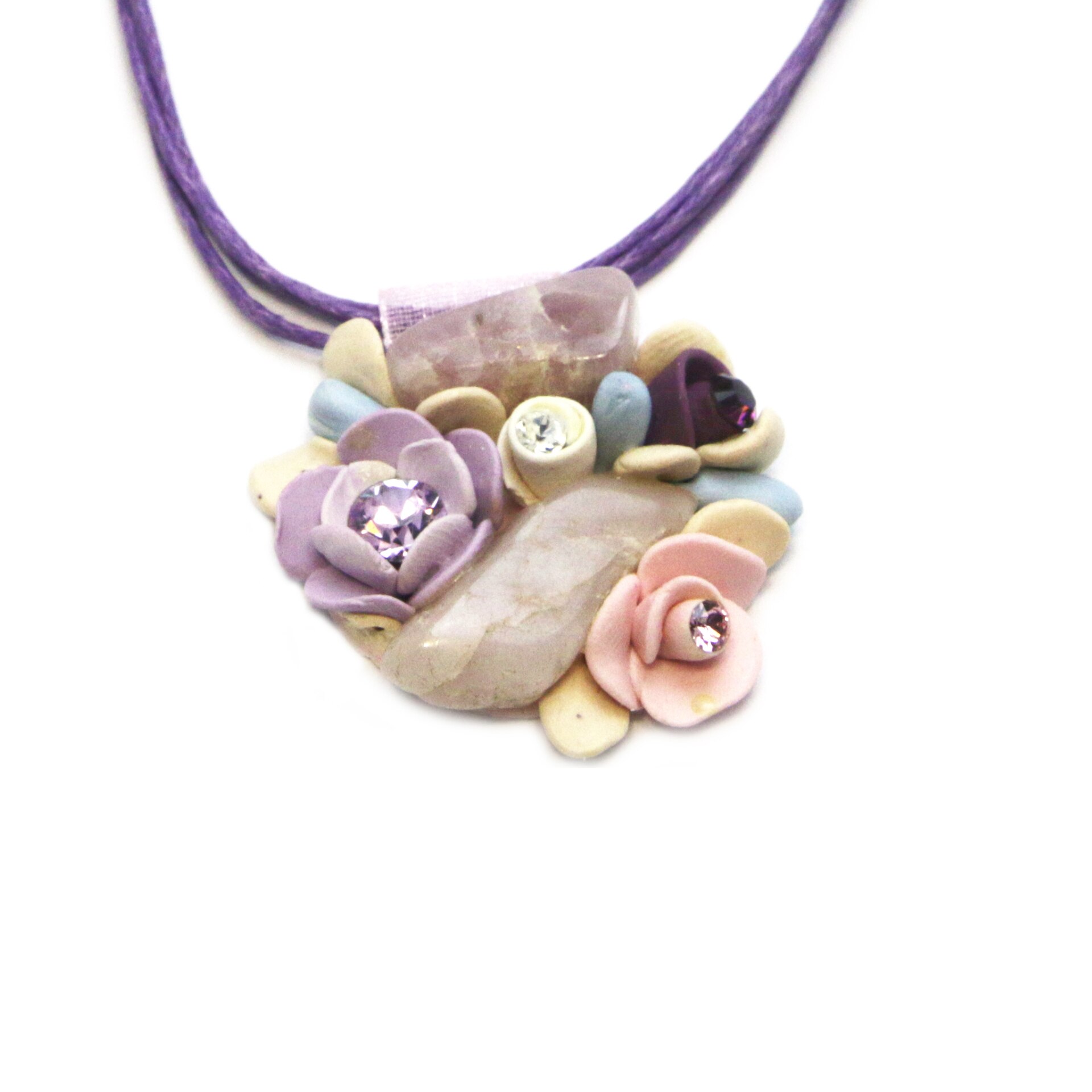 Colier Ametist cu cristale, Miidefloriart - model 127