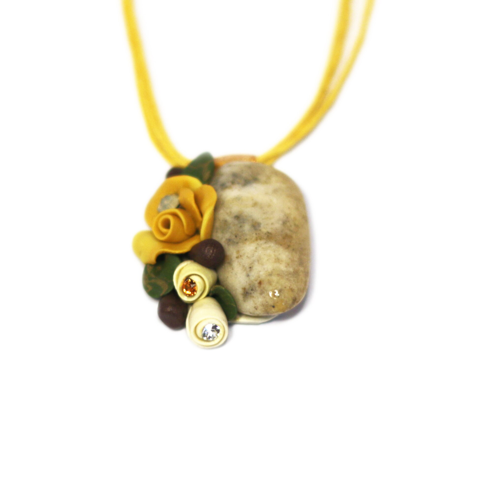 Colier Agate cu cristale, Miidefloriart - model 126