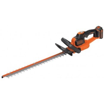 Foarfeca electrica pentru tuns gard viu, Black & Decker, cu acumulator 18 V, 2.0 Ah, lama 45 cm Foarfeca electrica pentru tuns gard viu, Black & Decker, cu acumulator 18 V, 2.0 Ah, lama 45 cm