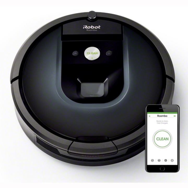 Робот прахосмукачка iRobot Roomba 981 iAdapt 2.0, WiFi, Навигация iAdapt, Dirt Detect, 33W, Черен/Кафяв