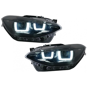 Set 2 Faruri Osram LED DRL compatibil cu BMW 1 Series F20 F21 (2011-08.2014) Semnal Dinamic Secvential Negru Set 2 Faruri Osram LED DRL compatibil cu BMW 1 Series F20 F21 (2011-08.2014) Semnal Dinamic Secvential Negru