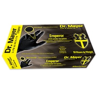 Set 50 bucati Manusi Dr. Mayer Emperor, Nitril, texturate, nepudrate, negre, marimea L