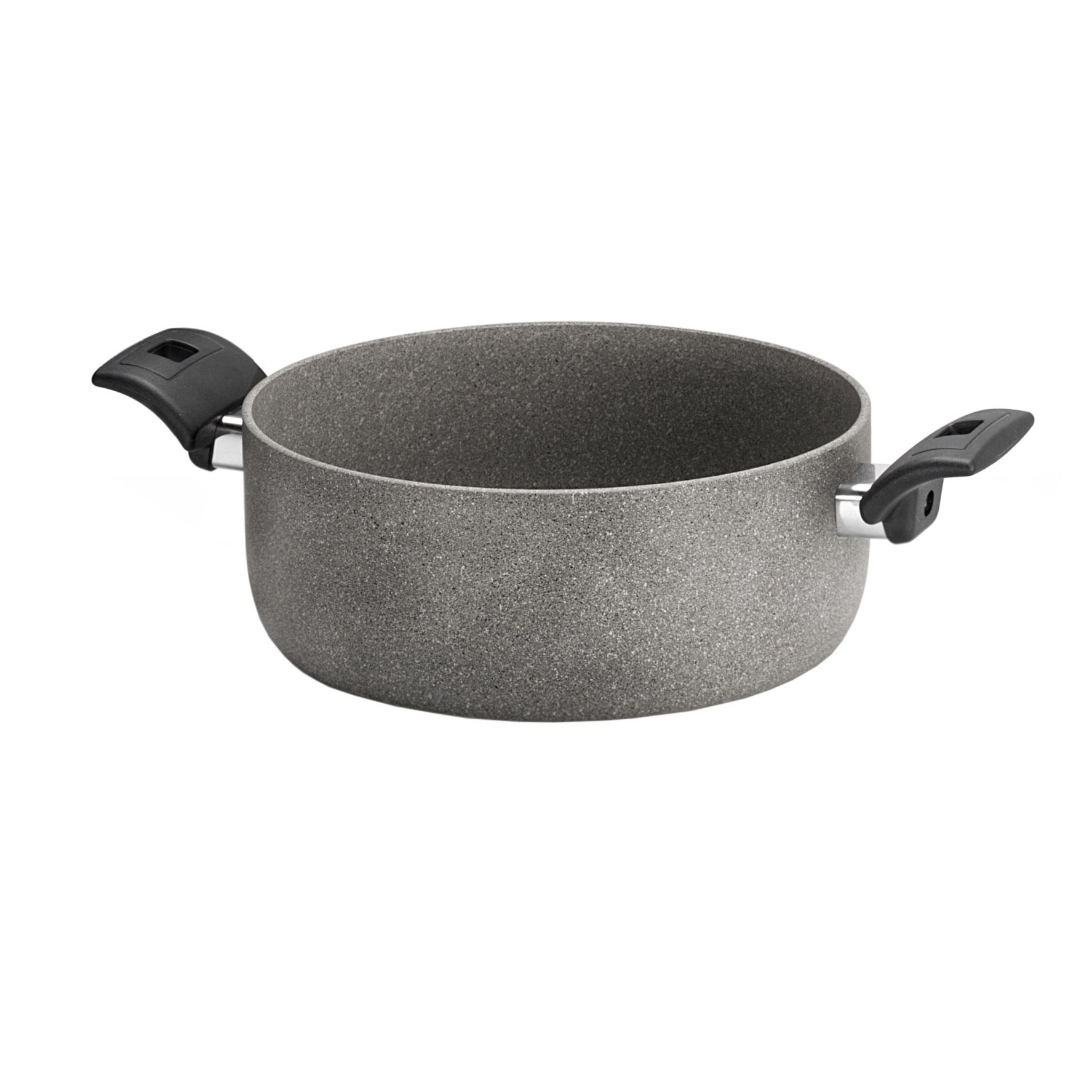 Oala Olympia, multistratificata, aluminiu special pentru alimente, fara Acid Perfluorooctanoic, fara nichel, cu particule minerale, gri, 24 cm