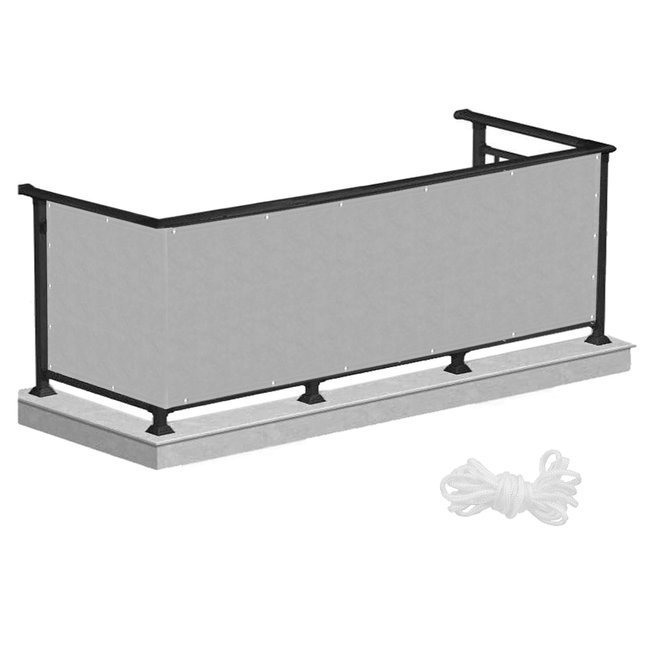 Paravan pentru balcon 0,9 x 5 m Springos, impermeabila, protectie UV, gri