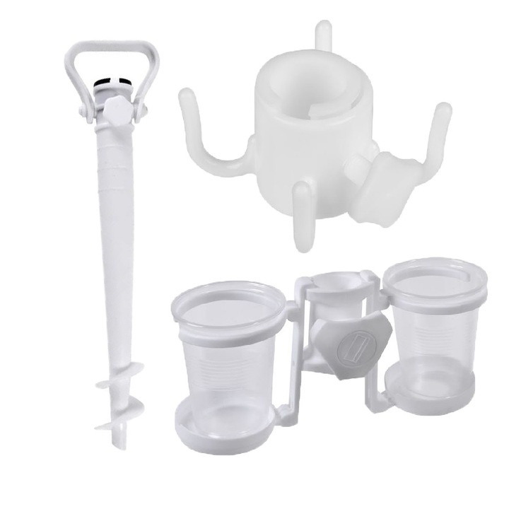 Accesorii umbrela plaja, Suport Umbrela Plaja, Suport pahare, Cuier din plastic