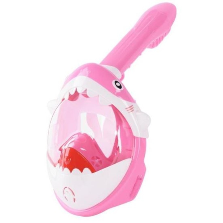 Masca snorkeling pe intreaga fata Strend Pro Shark Pink XS, pentru copii, Roz
