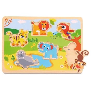 Puzzle pentru bebelusi, Imaginarium, Sound Puzzle Animals, din lemn, cu sunete, 18 - 36 luni Puzzle pentru bebelusi, Imaginarium, Sound Puzzle Animals, din lemn, cu sunete, 18 - 36 luni