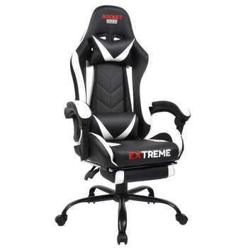 Scaun Gaming Extreme Rocket, Piele sintetica, negru Scaun Gaming Extreme Rocket, Piele sintetica, negru