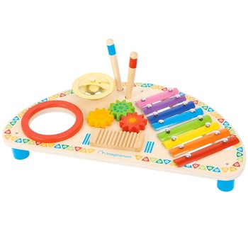 Centru muzical, Imaginarium, Happy Music Center, xilofon, tambur, cimbal, din lemn, Multicolor, 2 - 4 ani Centru muzical, Imaginarium, Happy Music Center, xilofon, tambur, cimbal, din lemn, Multicolor, 2 - 4 ani