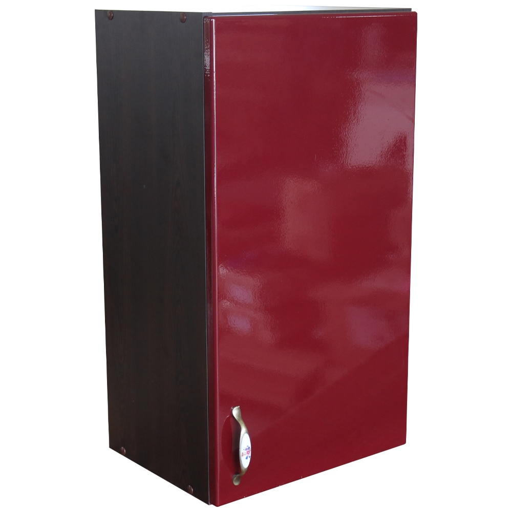 Corp suspendat cu 1 usa Zebra, Wenge/MDF Rosu, 40 x 72 x 31 cm