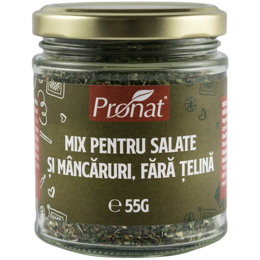Mix de condimente pentru salate si mancaruri, fara telina Pronat 55g