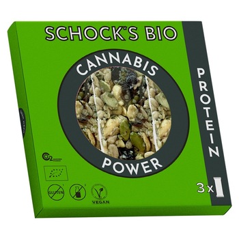 Batoane bio crocante cu canabis Power Schock 3x25g Batoane bio crocante cu canabis Power Schock 3x25g