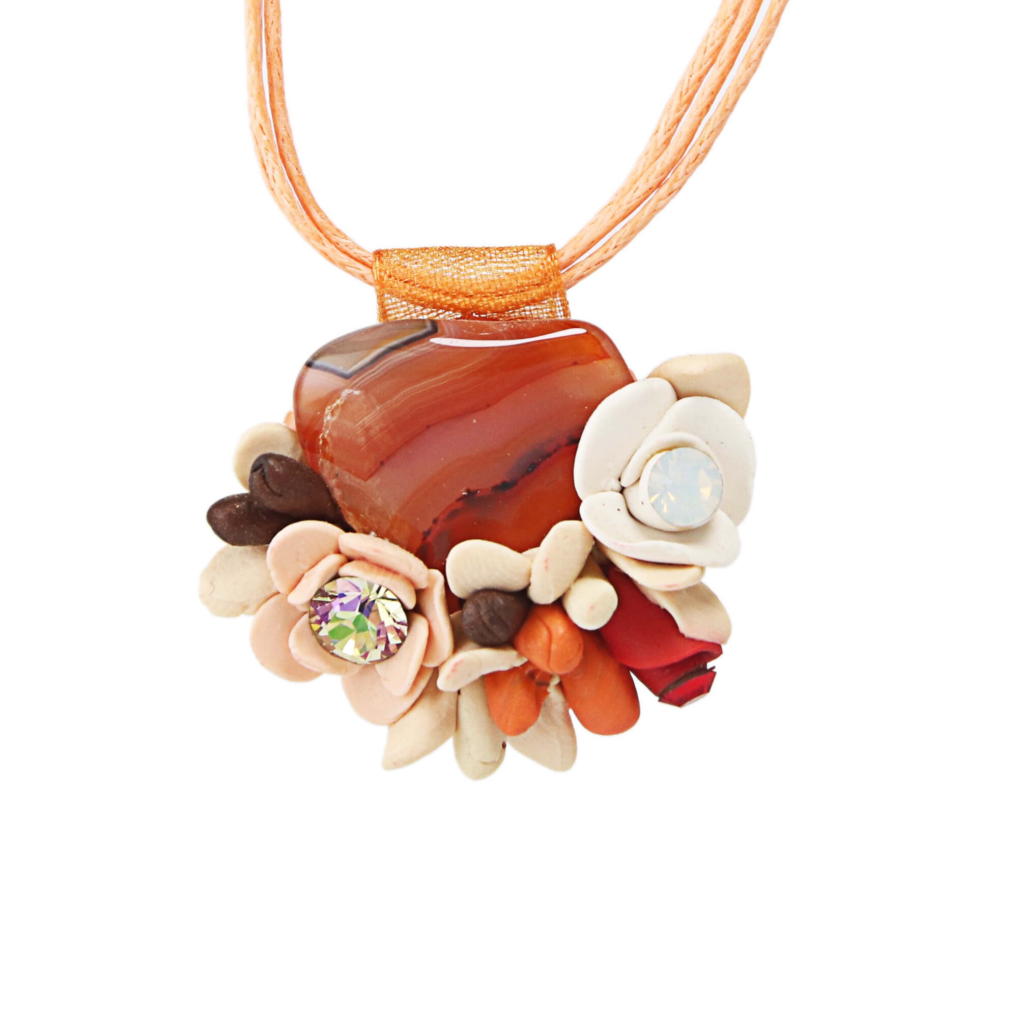 Colier Carneol cu cristale, Miidefloriart - model 190