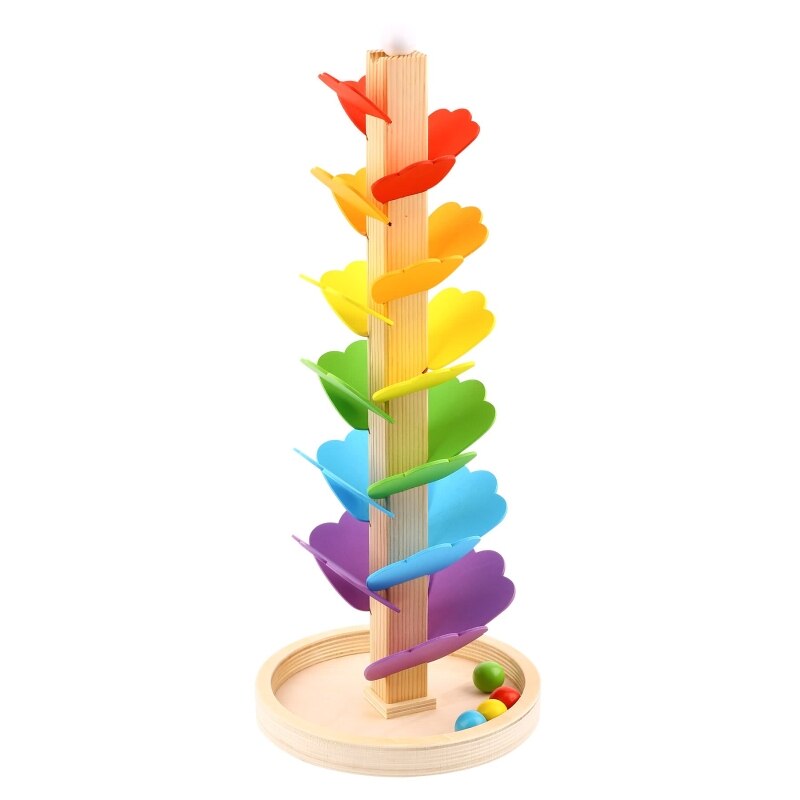 Turn muzical educativ, Imaginarium, Musical Cascade Tree, din lemn, 4 bile, Multicolor, 3 - 6 ani