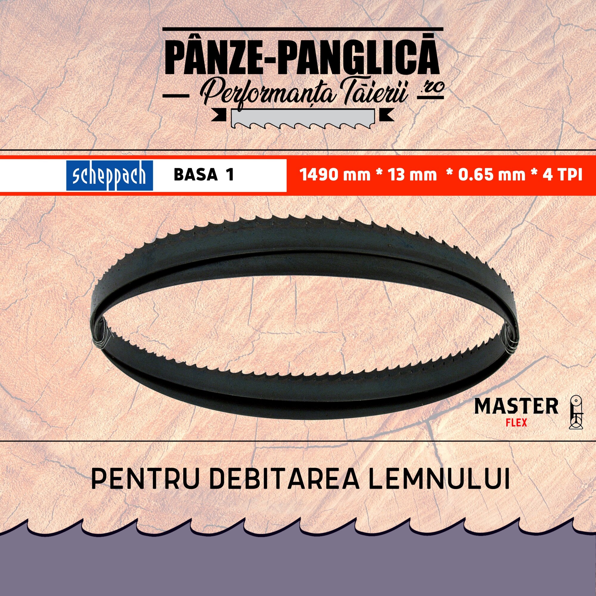 Set 3 panze banzic Scheppach Basa 1, 1490x13x4 TPI, fierastrau