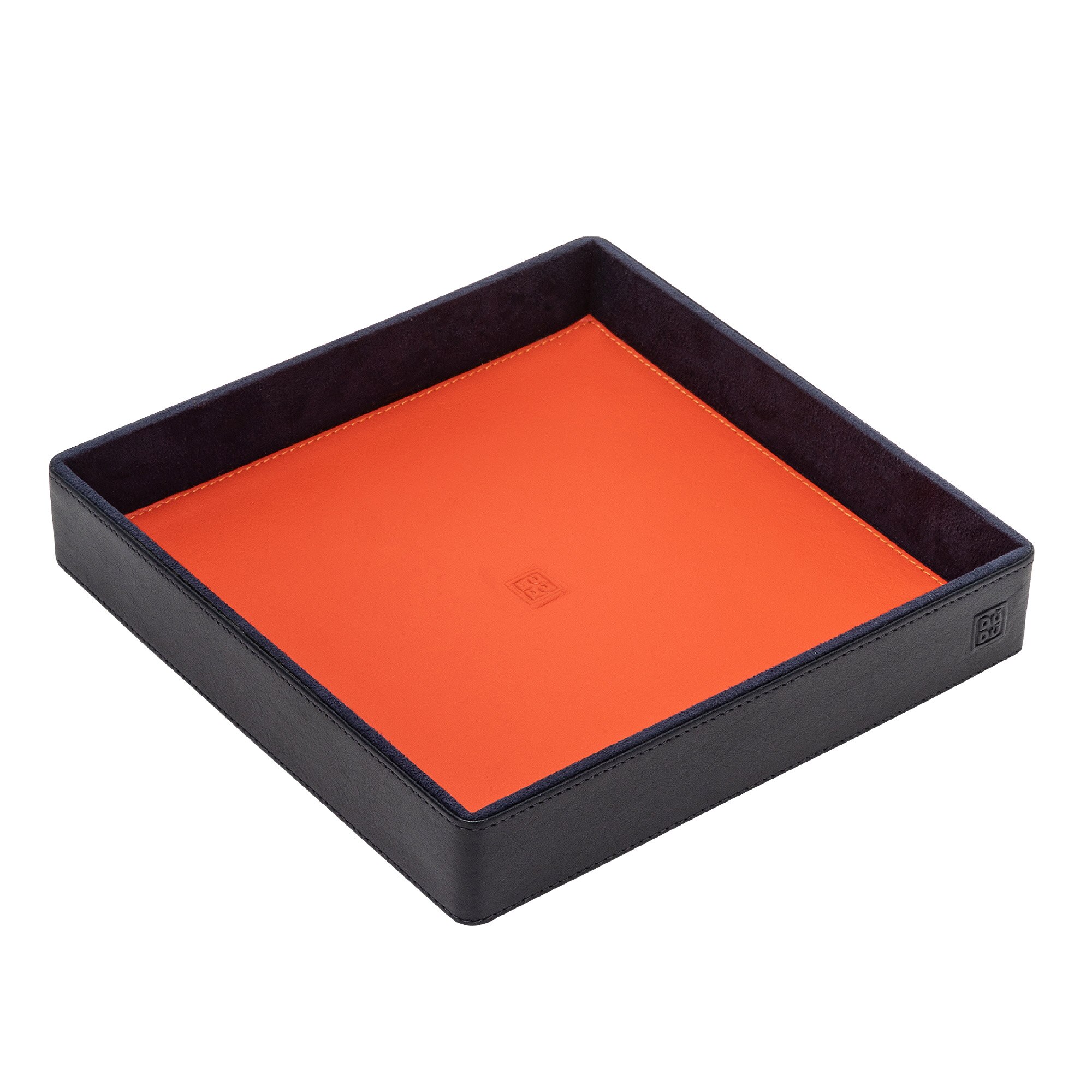 Suport pentru bijuterii/chei, DuDu, 534-1551-07, Piele, Compartimentat, Negru, 20 x 20 x 3.2 cm