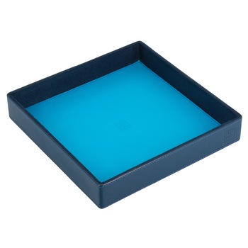 Suport pentru bijuterii/chei, DuDu, 534-1551-14, Piele, Compartimentat, Albastru, 20 x 20 x 3.2 cm Suport pentru bijuterii/chei, DuDu, 534-1551-14, Piele, Compartimentat, Albastru, 20 x 20 x 3.2 cm