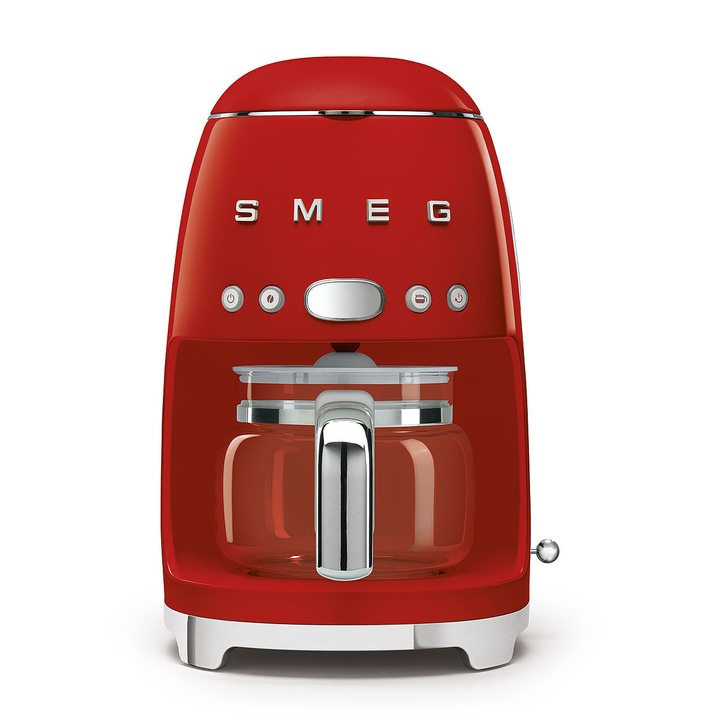Филтърна кафемашина Smeg DCF02RDEU, 50's Style, 1050 W, 1.4 л, Червена