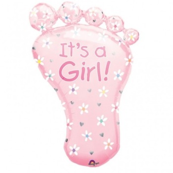 Balon folie, in forma de talpa, It's a girl Balon folie, in forma de talpa, It's a girl