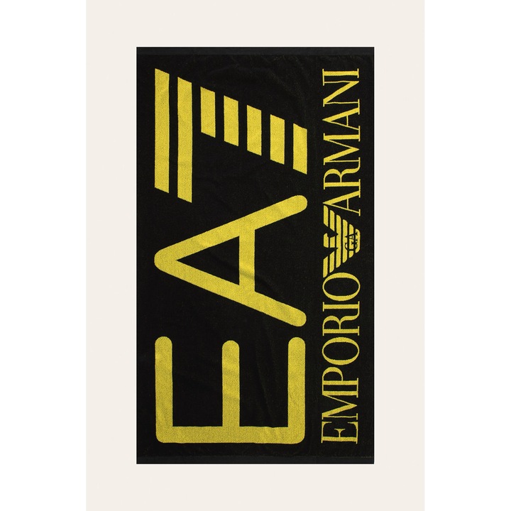 Плажна хавлия с две лица EA7 EMPORIO ARMANI, Черен/Жълт