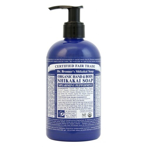 Sapun lichid cu pompa Dr. Bronner Shikakai MENTA CREATA , 355 ml