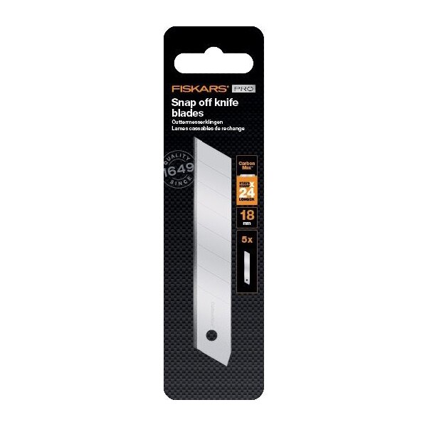 Lame segmentate cutter Fiskars CarbonMax 18 mm, set 5 buc