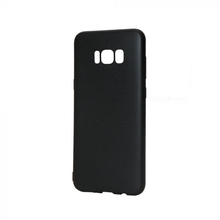 Husa compatibila cu Samsung Galaxy S8, ultra slim, silicon Negru, cu interior de catifea, PlanetPhone