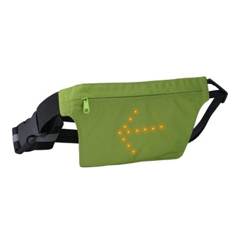 Borseta pentru bicicleta/trotineta cu semnalizare rutiera LED si telecomanda wireless, verde Borseta pentru bicicleta/trotineta cu semnalizare rutiera LED si telecomanda wireless, verde